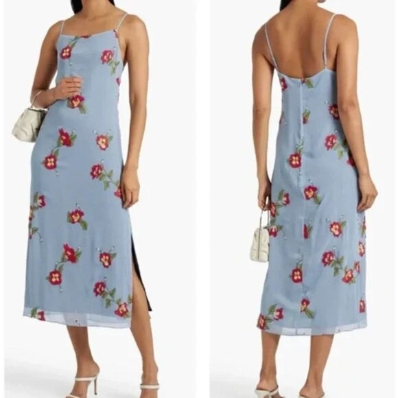 RAG & BONE Women's Blue Floral Jolene Slip Dress 00 - Picture 2 of 6